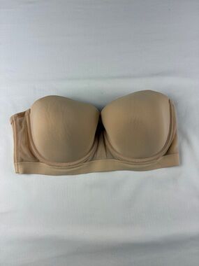 Lively Nude Strapless Bra 38DD Like New Full Coverage 4 Hook Back Closure